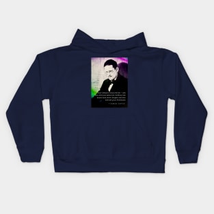 James Joyce portrait and quote: Your battles inspired me - not the obvious material battles... Kids Hoodie